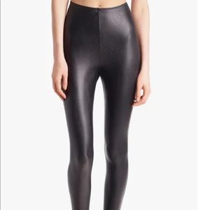 Commando Control Top Faux Leather Legging Color Black Size XL